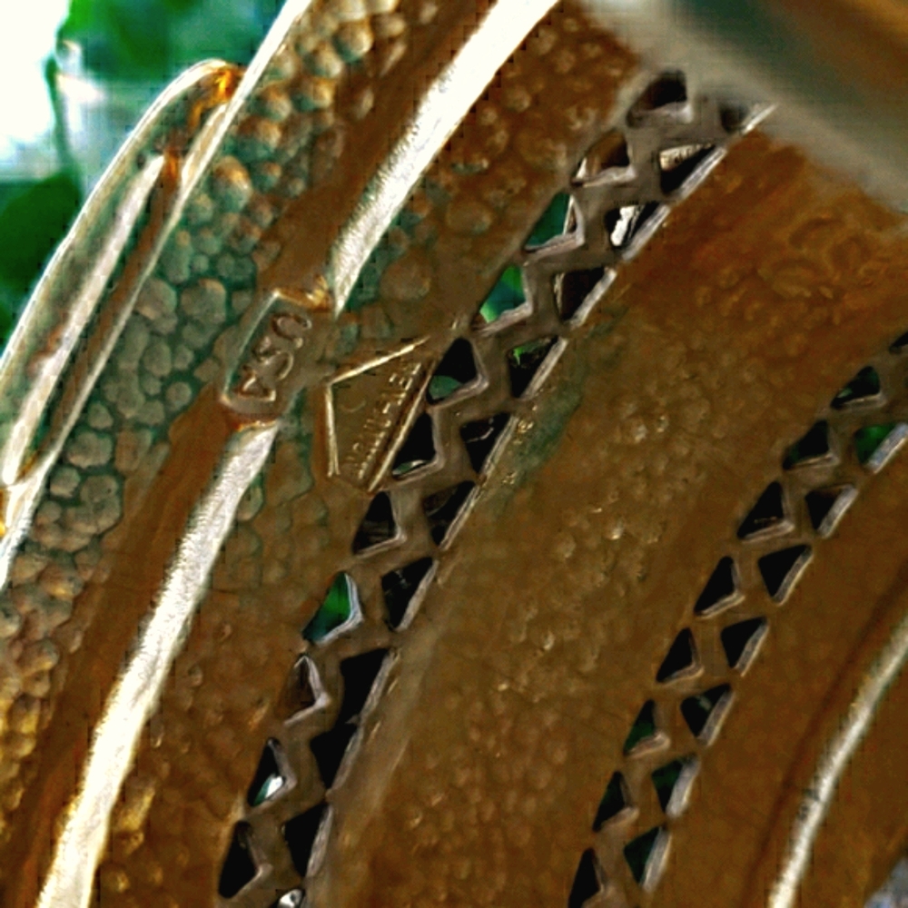 CONSIGNED* Ben Amun Lrg Etruscan Gold Pearl Cuff Bracelet - Picture 11 of 17